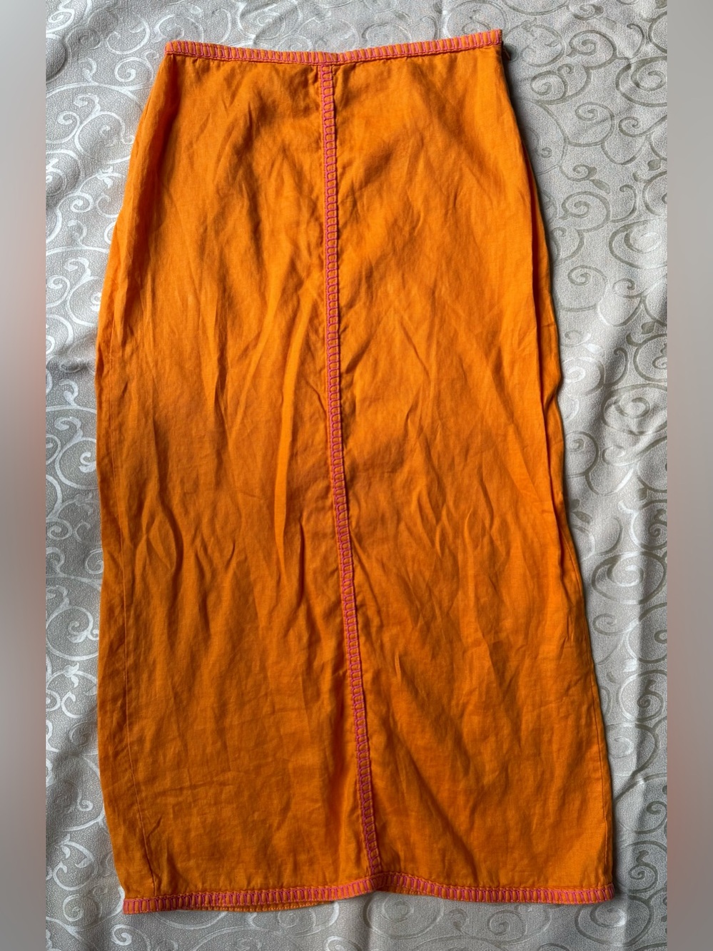 GORGEOUS! 100% linen Magaschoni two-piece cropped blouse and skirt set - Picture 5 of 6
